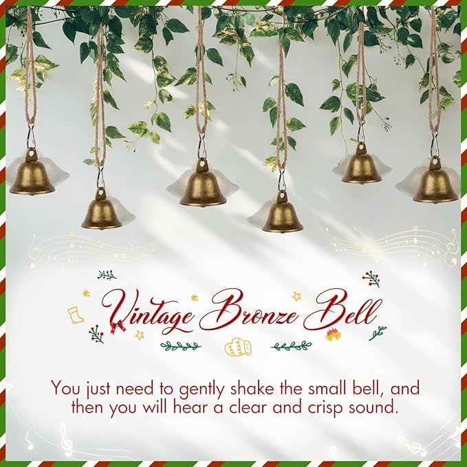 Gejoy Craft Small Brass Bells for Crafts Mini Vintage Bells with Spring Hooks Tiny for Hanging Wind Chimes Making Dog Training Doorbell Wedding Decor, 1.65 x 1.5 Inch (Bronze,120 Pieces)