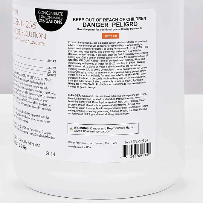 PUREPET 256 Kennel Cage and Surface Disinfectant The Original High Concentrate Vet Approved Cleanser (Cherry)