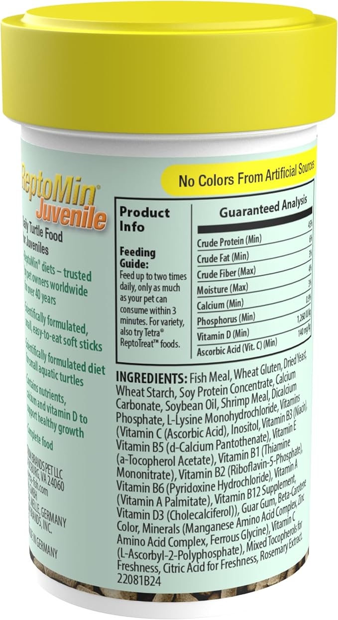 Tetra ReptoMin Baby Floating Food Sticks 0.92 Ounce, For Small Aquatic Turtles, Newts And Frogs (Pack of 36)