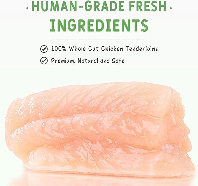 Freeze Dried Chicken Treats for Cats and Dogs - 100% Pure Chicken Breast Tenderloins, 2.47oz (70g) - Single Ingredient Pet Snacks, Grain Free, High Protein Training Rewards & Meal Topper