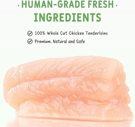 Freeze Dried Chicken Treats for Cats and Dogs - 100% Pure Chicken Breast Tenderloins, 2.47oz (70g) - Single Ingredient Pet Snacks, Grain Free, High Protein Training Rewards & Meal Topper