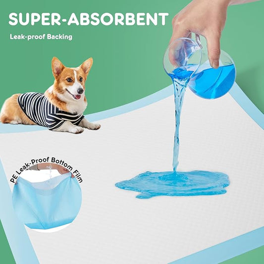 DUMOS 150 Count 22" x 22" Super Absorbency Disposable Underpads, Leakproof Quick Drying Disposable Pads for Dogs, Puppy, Cat Pee Pads, Potty Puppy Training Pad