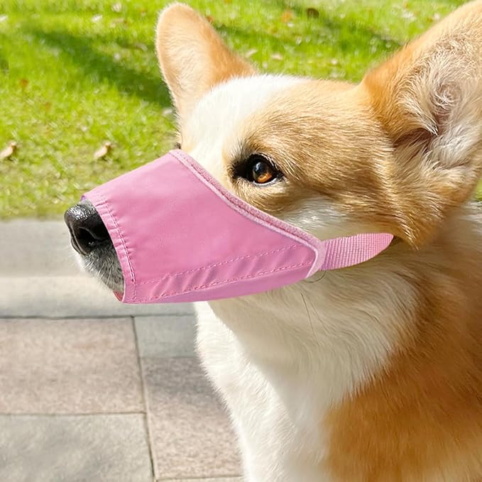 Idepet 7PCS Adjustable Dog Muzzles - Anti-Biting Barking Muzzles for Small, Medium, Large & Extra Dogs (Pink, Pack of 7)