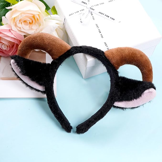 Pistha 2 PCS Animal Ears Headband Cute Furry Animal Ears Headbands for Halloween Costume