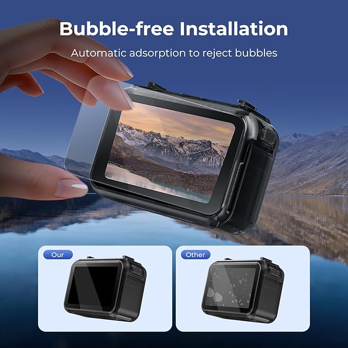 SMALLRIG 3 Pack Screen Protector, Tempered Glass Screen Protector for DJI Osmo Nano, Ultra-thin and Hardness with Cleaning Tool and Filter Cloth