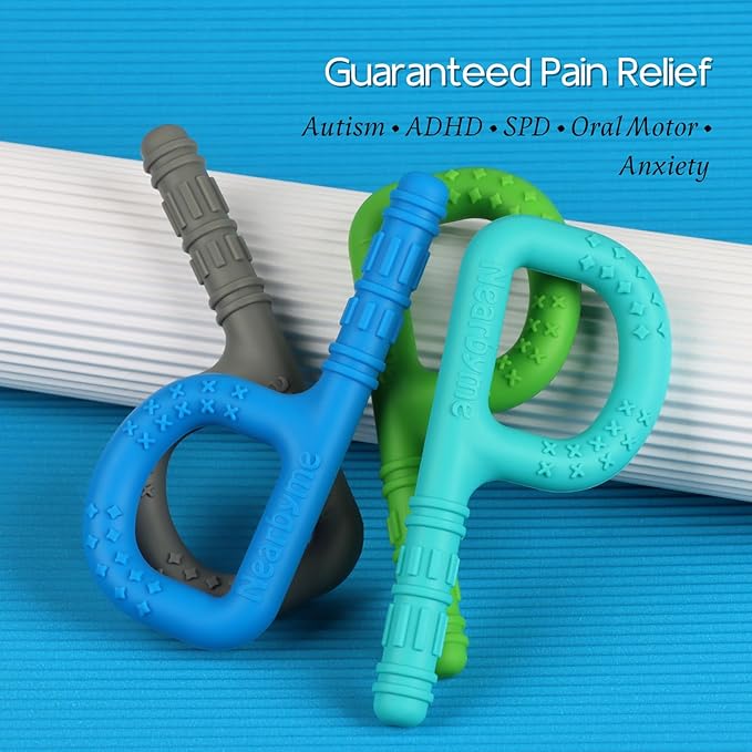 Sensory Chew Toys for Autistic Chewers, 4 Packs Oral Motor Chew Toys for ADHD, SPD, Oral Motor Stimulation or Special Needs (Color 2)