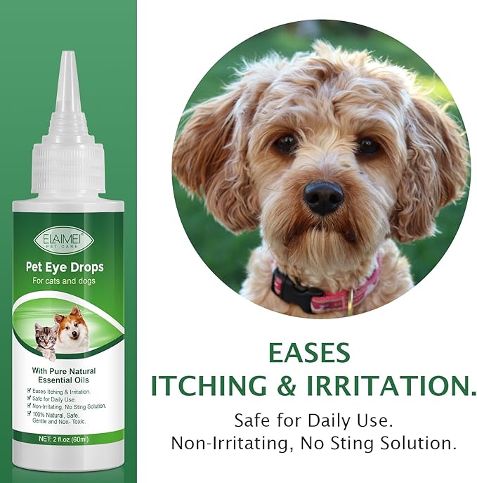 VOSIFSDIY Eye Drops for Dogs, Cats and Dogs Eye Drops, Dog Eye Infection Treatment Relieve Eyes Itching & Irritation, Pink Eye & Allergies Symptoms Safe & Gentle Formula