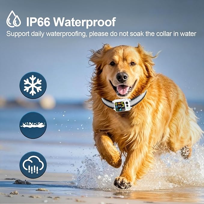 Citronella Bark Dog Collar [1*Refill] Spray Dog Collar, with 5 Adjustable Sensitivity, Beep+Vibration+Spray 5 Working Modes Citronella Bark Collar, IP66 Waterproof Dog Spray Collar for L/M/S
