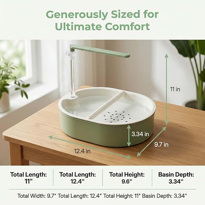 Bird Bathing Tub with Automatic Watering Faucet - Parrot Shower Box for Cockatiels, Budgies, Lovebirds & Conures - Cage Mountable Accessory to Promote Natural Bathing