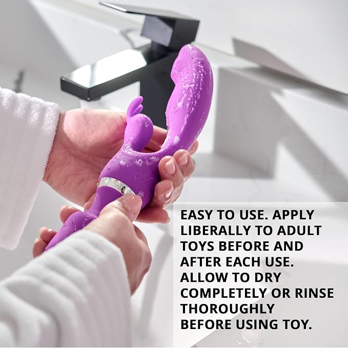 Adam & Eve Sex Toy Cleaner, 4 In 1 Pure And Clean Foaming Adult Toy Cleaner, Fast Acting Misting Spray For Adult Toys, Vibrators, Dildos, Tea Tree Oil Formula Perfect for Gifting, No Residue, 1.6 oz