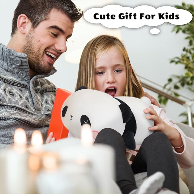 Finebee Weighted Panda Stuffed Animals, Cute Weighted Panda Plush, Soft Stuffed Weighted Plushie Pillow Gifts for Kids & Adults (23.6" 3.1Lbs)