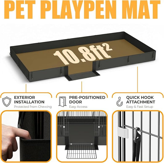 Guinea Pig Cages DIY Small Animal Playpen with Waterproof Liner, Expandable Cage for Guinea Pigs, Metal Wire Yard Fence Rabbit Cage (20 Panels - 56" L x 28" W x 18" H)