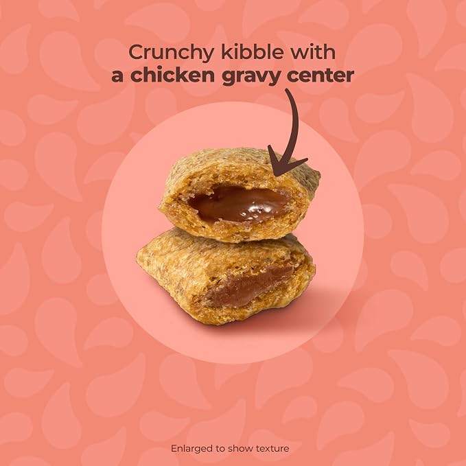 Meow Mix Gravy Bursts, Savory Salmon Flavor Kibble Mix, Gravy Filled Dry Cat Food, 3 lb. Bag (Pack of 2)