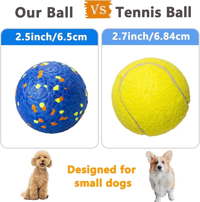 Dog Ball Toys Dog Tennis Ball for Aggressive Chewers Indestructible Bouncy Lightweight Water Toy Fetch Ball for Large Medium and Small Dog