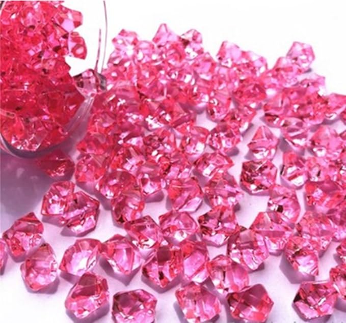 Ivie Colorful Crystal Stone Acrylic Glass Transparent Stone for Fish Tank,Aquarium,Terrariums,Vase,Plants,Garden Decoration (200grams) (red)