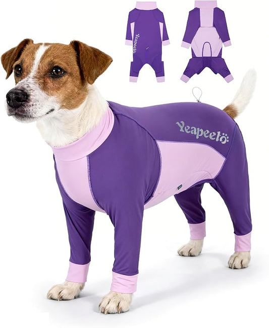 Dog Sun Protection Cooling Suit UPF 50+, Quick-Dry Breathable Jumpsuit for Large & Medium Dogs, Outdoor Dirt-Resistant Shedding Control Pet Apparel (Berry Purple, X-Large)