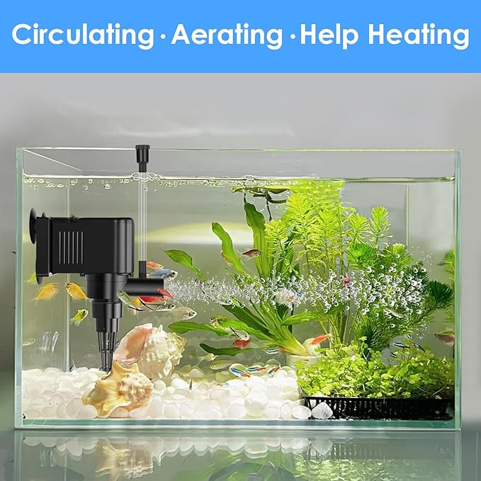 AquaMiracle Aquarium Powerhead Pump Circulating Water Pump 265 GPH for 60-80 Gallon Aquariums with Aerating Features