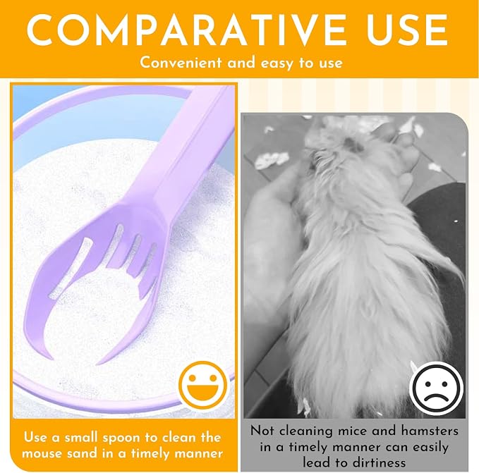 9Pcs Bathing Sand Scooper for Hamsters, Small Pet Grooming | Hamster Bedding Scooper,Pet Cleaning Tool,Small Pet Grooming