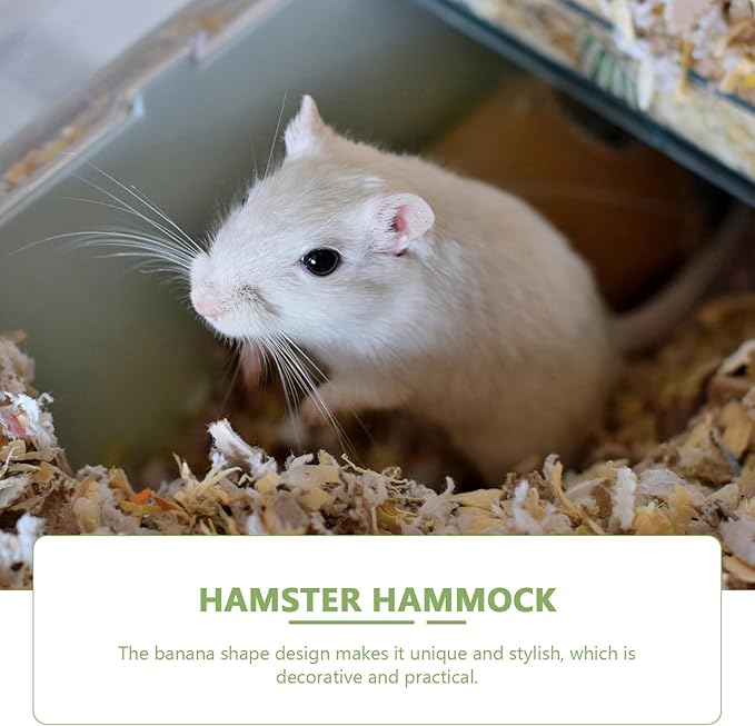 2pcs Hamster Hammock Hanging Cotton Warm Bed Small Animal Shelter Yellow-Green Fruit Shape for Winter Cage Accessories
