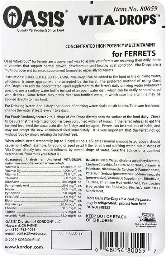 OASIS #80059 Ferret Vita-Drop Vitamins, 2-Ounce