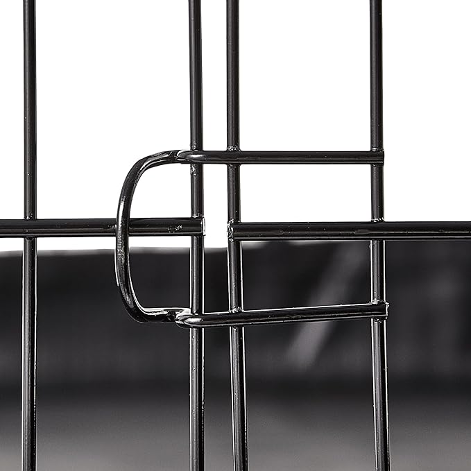 Amazon Basics Leakproof Canvas Bottom Guinea Pig Cage, Easy to Clean Small Animal Habitat with Divider Set, Indoor/Outdoor, Portable, No Tools Needed, 47.6"L x 24.2"W x 14"H, Black