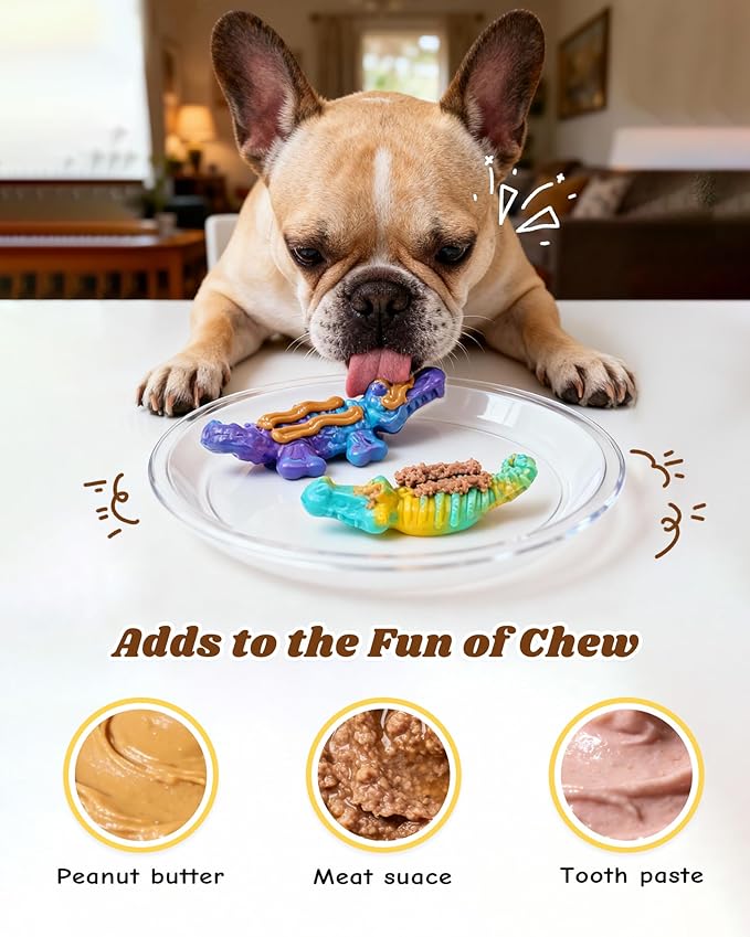BoYoYo Tough Dog Toys for Aggressive Chewers 2 Pack, Indestructible Dog Toy for Large Dogs, Durable Dog Toys to Keep Them Busy for Large Breed, Teeth Cleaning and Training, Bacon Flavor, Purple&Green