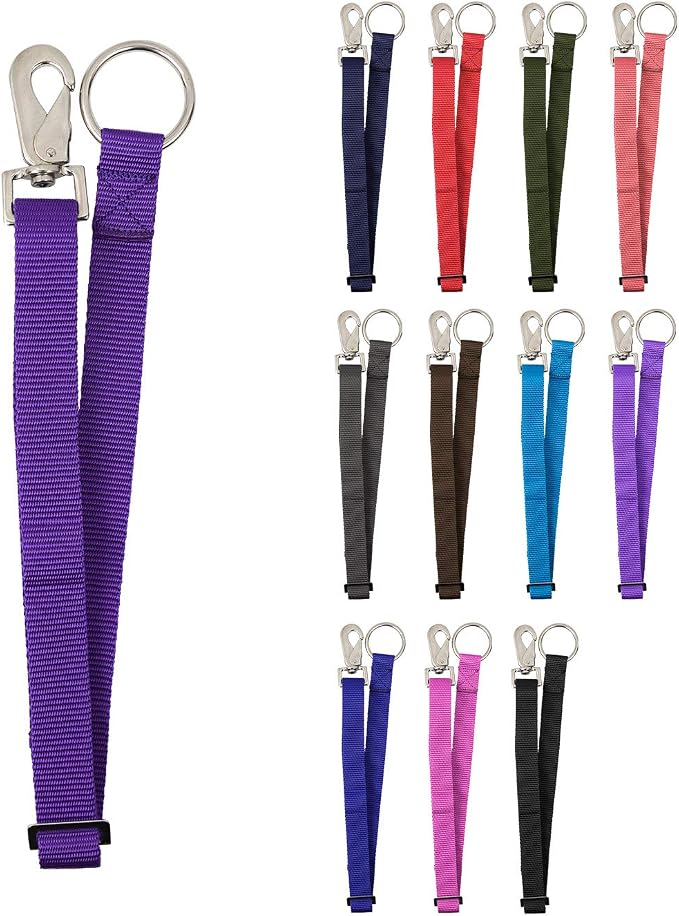 Heavy Duty Adjustable Horse Water Bucket Straps Hangers by Derby (Purple)