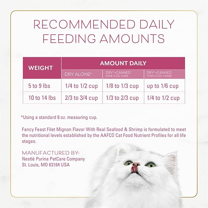 Fancy Feast Purina Filet Mignon Flavor with Real Seafood & Shrimp Dry Cat Food, 16 OZ (Pack of 3)