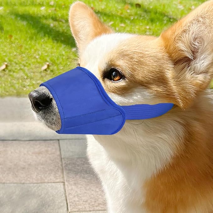 Idepet 7PCS Adjustable Dog Muzzles - Anti-Biting Barking Muzzles for Small, Medium, Large & Extra Dogs (Blue, Pack of 7)