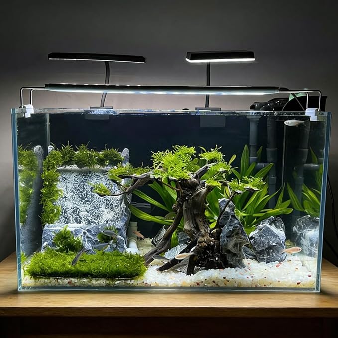 Dynamic Aquarium Decoration Sand Waterfall, Large Resin Model Seiryu Stone for Aquascaping with Water Pump and White Aquarium Sand, Fish Tank Accessories Hardscape