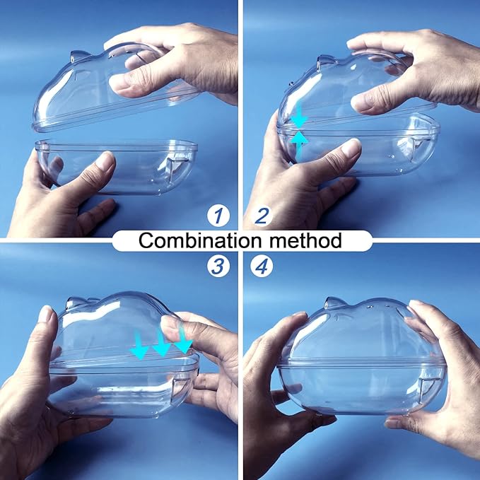 lazYYzal Hamster Bathtub,Hamster Bathroom,Small Animal Habitat Décor,Sand Bath Container Transparent Beds,Hamster Bed,Ice Bathtub,Sleep Pad Nest,Sand Bath Box for Small Pet Animals Cage Accessories（L）