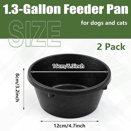 Sadnyy 2 Pcs Rubber Feed Pan Utility Horse Feed Bucket Rubber Bowl Chicken Dust Bath Container Horse Feeder for Goats Livestock Animal Feeding Cats Dogs Pigs (1.06 Quart/ 0.26 Gallon)