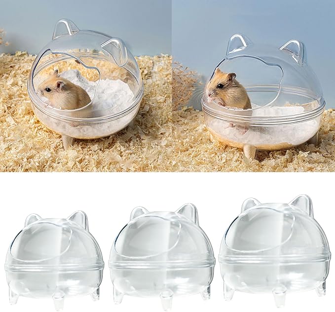 Clear Hamster Sand Bath Container Wear Resistant Spacious Pet Hamster Provide Comfortable to Gerbils and Hamster