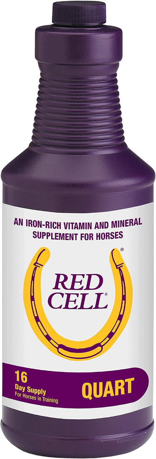 Horse Health Red Cell, Liquid Vitamin-Iron-Mineral Supplement for Horses, Helps Fill Important Nutritional Gaps in Horse's Diet, 1 Qt., 32 Oz., 16-Day Supply