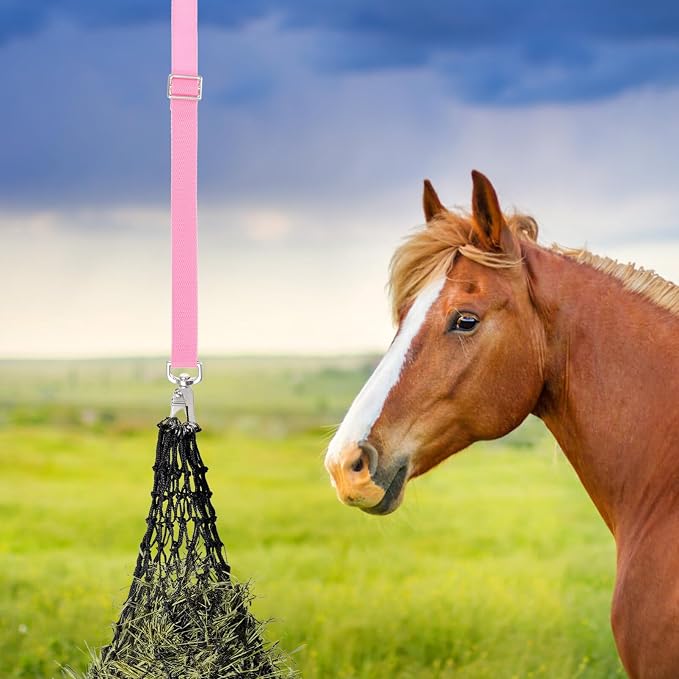 Ipetboom Adjustable Horse Bucket Strap, 21.2in Reusable Durable Nylon Feeder Hanger for Water Buckets and Nets in Stalls or Outdoor Use