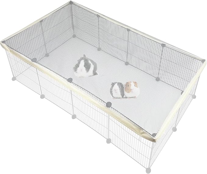 Cage Cover, Ventilated Mesh Top for C&C Midwest Guinea Pig Cage, Breathable & Escape-Proof Small Animal Enclosure Lid with Secure Clips for Rabbits（Not Include cage） (24inx47in Cage Cover)