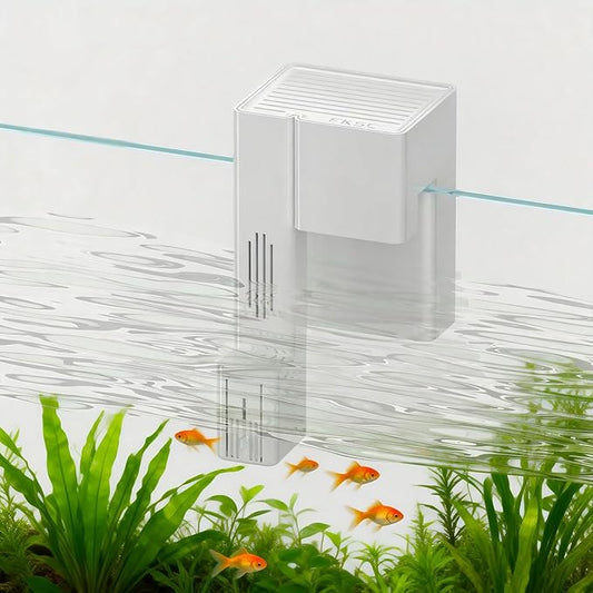 Hang On Back Aquarium Filter for 15 Gallons Fish Tanks, 2-Stage Multi-Stage Filtration with Surface Skimmer, Ultra Quiet HOB Power Waterfall Filter for Freshwater