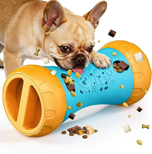 Treat Dispensing Dog Toy, Dog Puzzle Toys for Small Medium Large Dogs, Mental Stimulating Stepless Adjustable Slow Feeder, Boredom Relief Interactive Puppy Enrichment to Keep Them Busy Ideal Gift Blue
