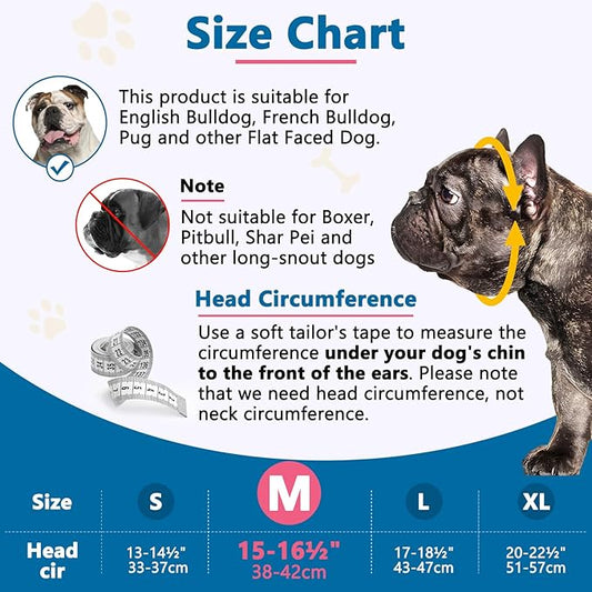 BARKLESS French Bulldog Muzzle, Soft Silicone Short Snout Dog Muzzle for Pug Boston Terriers, Brachycephalic Dog Mouth Guard to Prevent Biting, Ideal for Grooming, Allows Panting (Hot Pink, M)