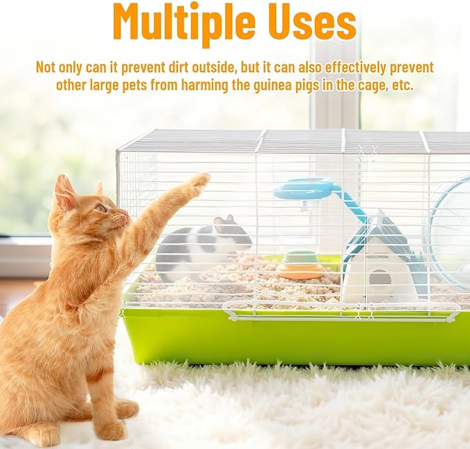 PETKNOWS 12 Pack Pet Cage Liner Protection Rabbit Cage Urine Guard Clear Cage Edge Liner Guinea Pig Side Lining Habitat Siding Cage Accessories, 11.8 inches x 9.8 inches Bedding Litter