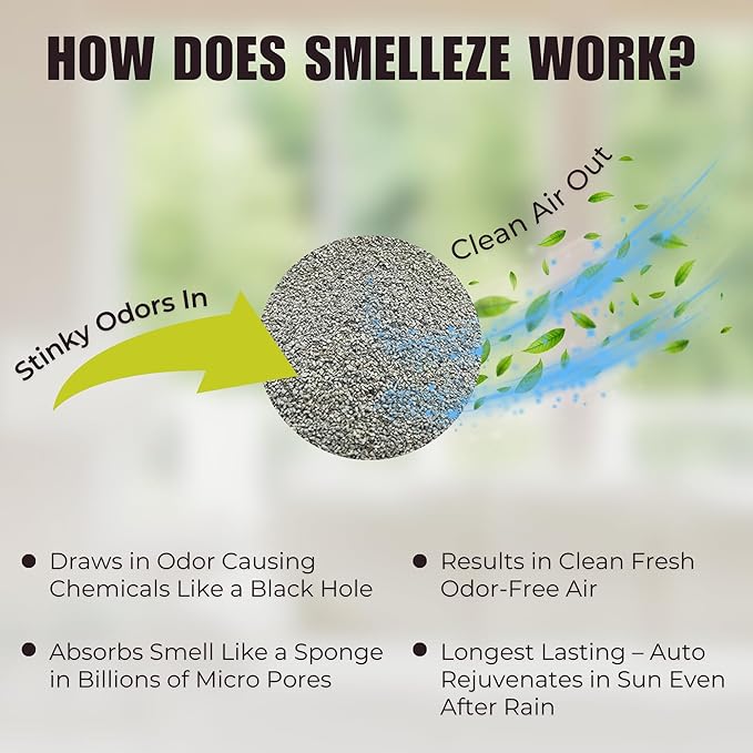 SMELLEZE Natural Rabbit Odor Eliminator Deodorizer: 2 lb. Granules Removes Urine & Poop Stench
