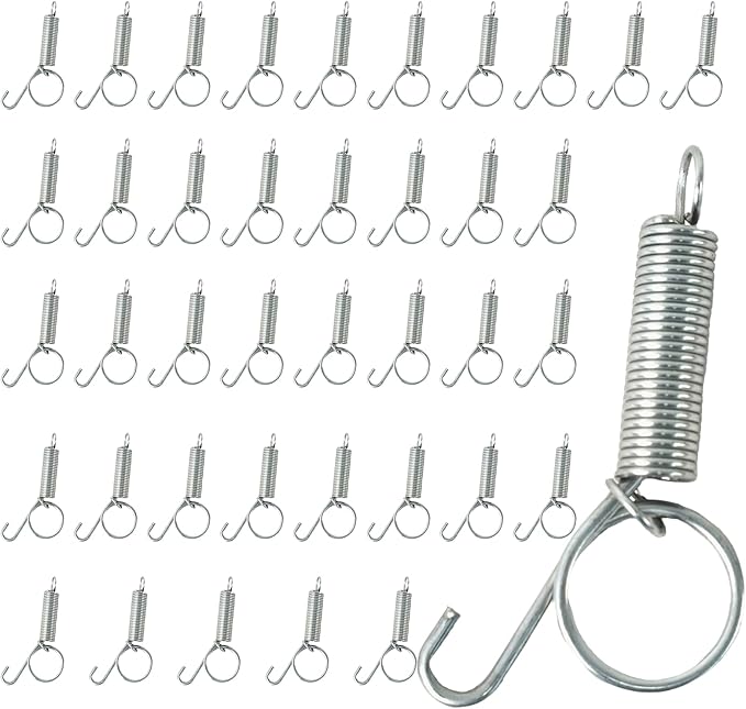 40Pcs Spring Cat Door Latch and Catches, Multi-Functional Pet Door Spring Latch Hook Wire Cage Clips, One-Handed Fixing Pet Rabbit Cage Wire for Rabbit Dog Cat Parrot Guinea Pig Squirrel Cages
