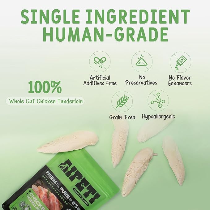 Freeze Dried Chicken Treats for Cats and Dogs - 100% Pure Chicken Breast Tenderloins, 2.47oz (70g) - Single Ingredient Pet Snacks, Grain Free, High Protein Training Rewards & Meal Topper