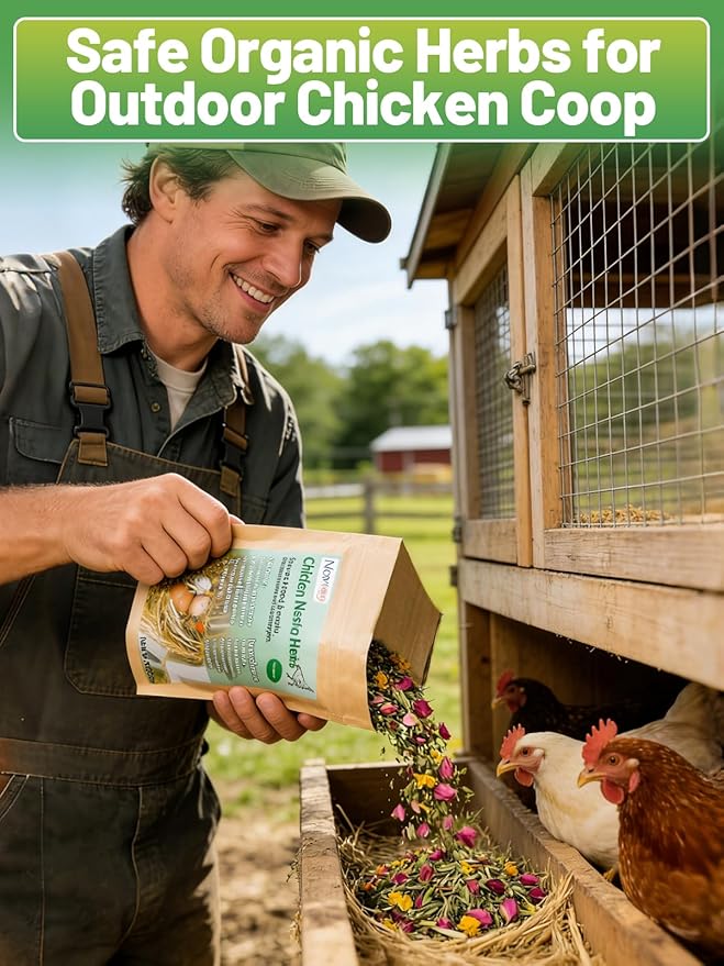 14 Oz Chicken Nesting Herbs - Natural Nesting Box Feed Herbs in 6 Dried Flower & Herbs for Freshening Bedding Chicken Coop Create Comfortable Environment