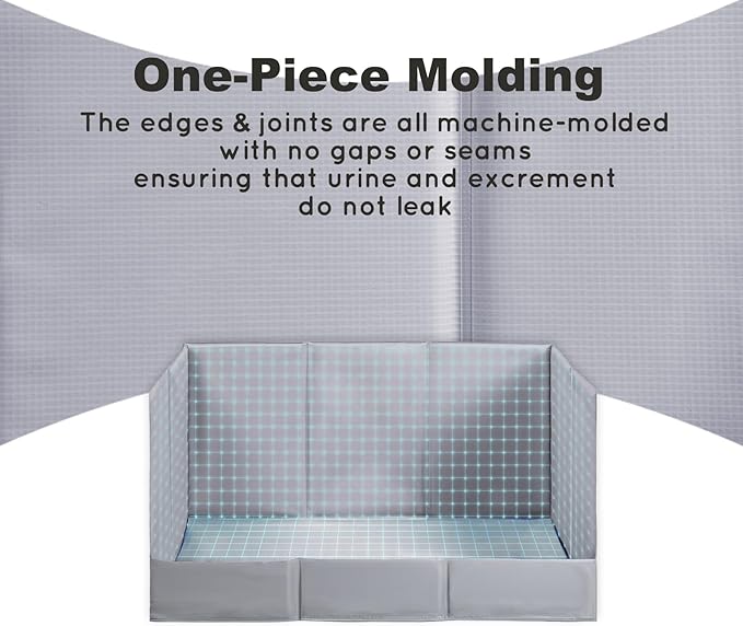 HQ4US 4LEGS Dog Litter Box, Puppy Pee Pad Holder Foldable, Small Indoor Dog Potty Tray for Puppy, High Walls, Seamless, No Assembly, Waterproof, Easy to Clean, No Spill,Portable for Travel