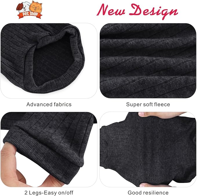 Idepet Sphynx Hairless Cats Sweater Shirt Kitten Soft Puppy Clothes Pullover Cute Cat Pajamas Jumpsuit Cotton Apparel Pet Winter Turtleneck for Cats and Teacup Chihuahua Small Dogs(Black,XXL)