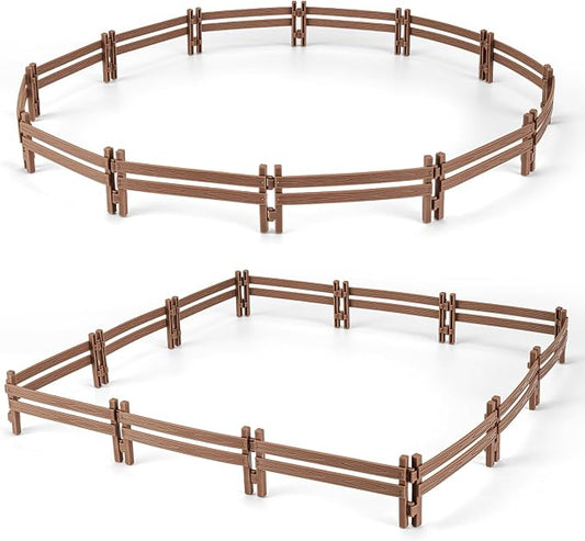 24PCS Farm Ranch Animal Fence Corral Toys for Kids Age 3-5 5-7 4-8 Years Olds Boys Girls, Educational Farm Animal Cake Toppers for Toddlers 3 4 5 6 7 8 9 10
