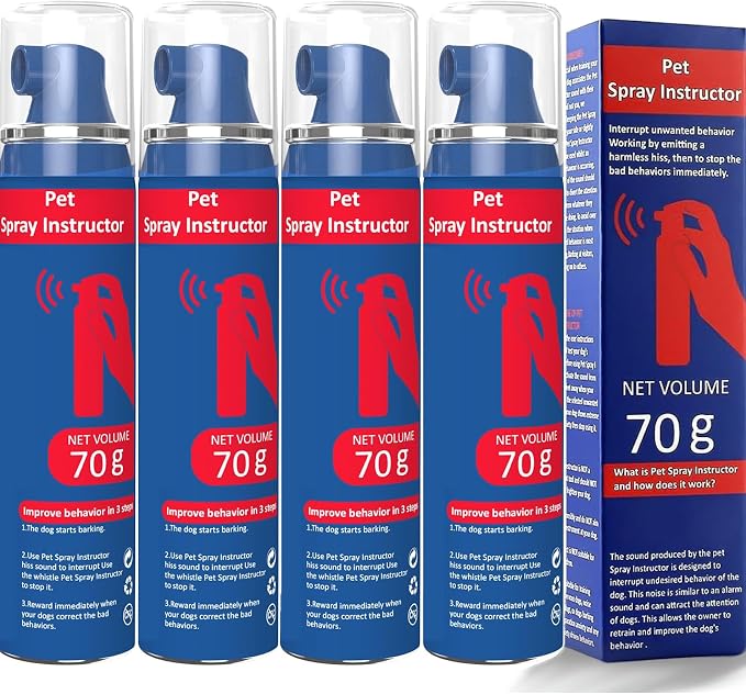 Gutes Leben Dog Instructor Spray, 70ml Spray Corrector Dog Trainer, Safe Humane & Effective Stop Barking, Jumping Up, Food Stealing, Dog Fights & Attacks, Help Stop Unnecessary Dog Behaviour (4 Pack)