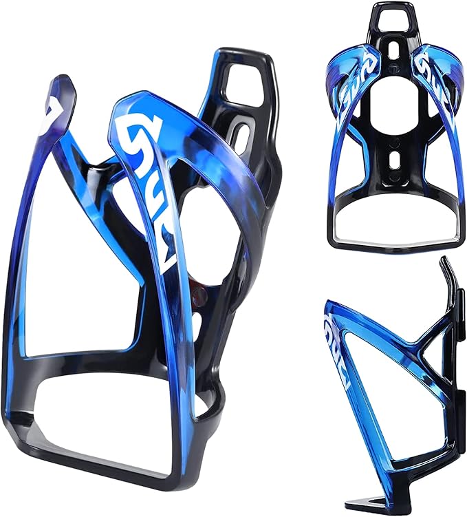 Suruid Bike Water Bottle Cage, Universal Bike Water Drink Holder Durable Ultralight Plastic Water Bottle Holder for Bicycle, Cycling Bottle Cage for MTB, Road Bike, Mountain Bike, 2 Pack - Black Blue