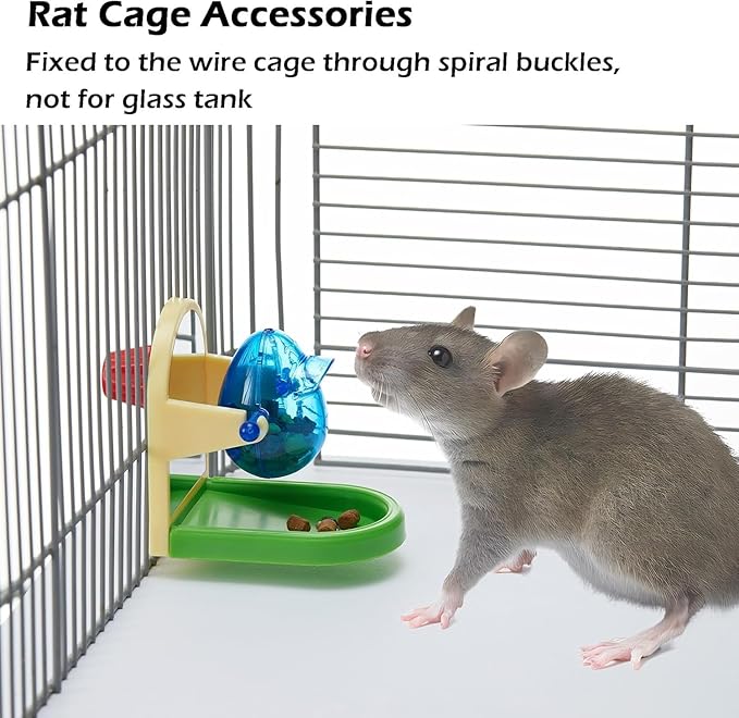 Rat Enrichment Toys - Interactive Foraging and Intelligence Growth Puzzle Games, Treat Dispensing Slow Feeder for Cage, Bird Toy for Parakeet Conure (2Pcs)